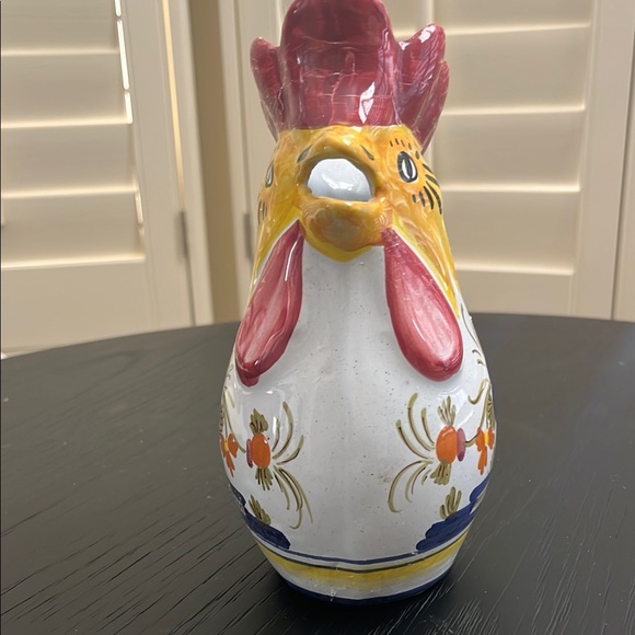 Vintage Signed Deruta Colorful Rooster Ceramic Hand Painted Pitcher from Italy - Picture 2 of 16